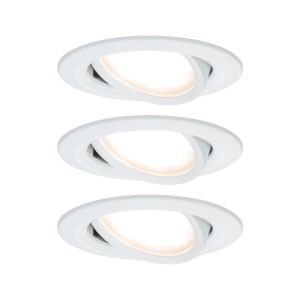 Set aus drei schwenkbaren LED-Einbauleuchten Nova Coin, 6,5 W, in Weiß.