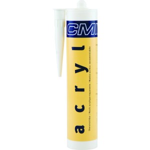 Cartuccia acrilica bianca CMI, 310ml, per giunti e fessure interne.
