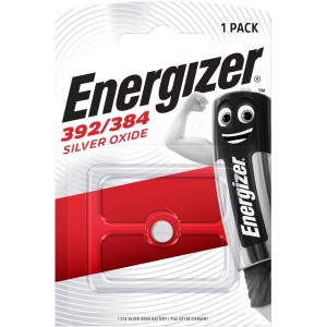 Pila a bottone Energizer 392/384 all'ossido di argento, 1 pezzo, per orologi ed elettronica.