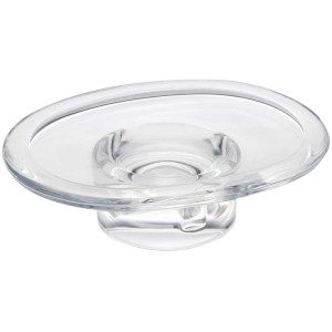 Diaqua Olbia portasapone, vassoio in vetro trasparente per sapone da bagno.