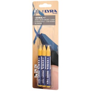 Lyra 797 gesso da boscaiolo, giallo, set da 3. Ideale per marcare il legno.