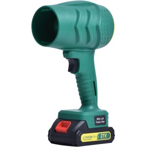 Souffleur à batterie vert Aero Beamer Mini Jet Turbo Fan 21V pour feuilles et débris.