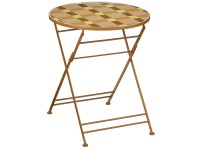 Mica Decorations Table d'appoint Bologna fer Marron hauteur 71 cm / Ø 60 cm