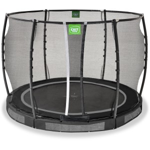 Trampolino interrato nero EXIT Allure Premium Ø 305 cm con rete di sicurezza.