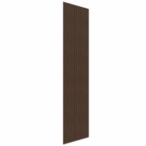DenPanels Akustikpaneel Walnuss-Optik, Melamin, unregelmäßige Lamellen, schwarzer Filz. 240x60 cm.