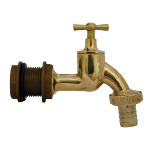 Rubinetto in ottone Garantia 20 mm con raccordo per serbatoio per serbatoi di acqua piovana.