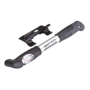 Mini pompa da bici Prophete Two-Way con manometro e supporto.