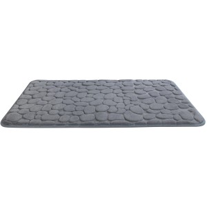 Tappeto bagno grigio Wenko Memory Foam Pebbles, 50x80 cm, con design a ciottoli.