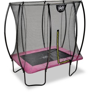 Trampolino rettangolare EXIT Silhouette Rosa 153x214cm con rete di sicurezza.