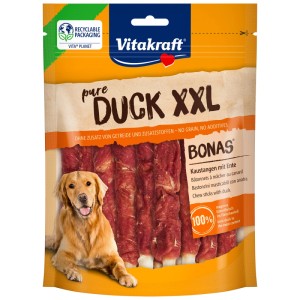Vitakraft Pure Duck Bonas XXL, bastoncini masticabili con anatra per cani in sacchetto da 200g.