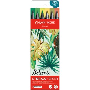 Caran d'Ache Fasermaler Fibralo Brush Botanic 6er-Set