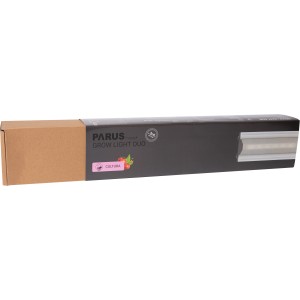 Confezione della lampada da coltivazione a LED Parus by Venso GrowLight Duo 20 W con stativo.