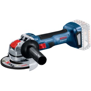 Meuleuse angulaire sans fil Bosch Professional GWX 18V-7 X-Lock (outil seul) avec disque et poignée auxiliaire.