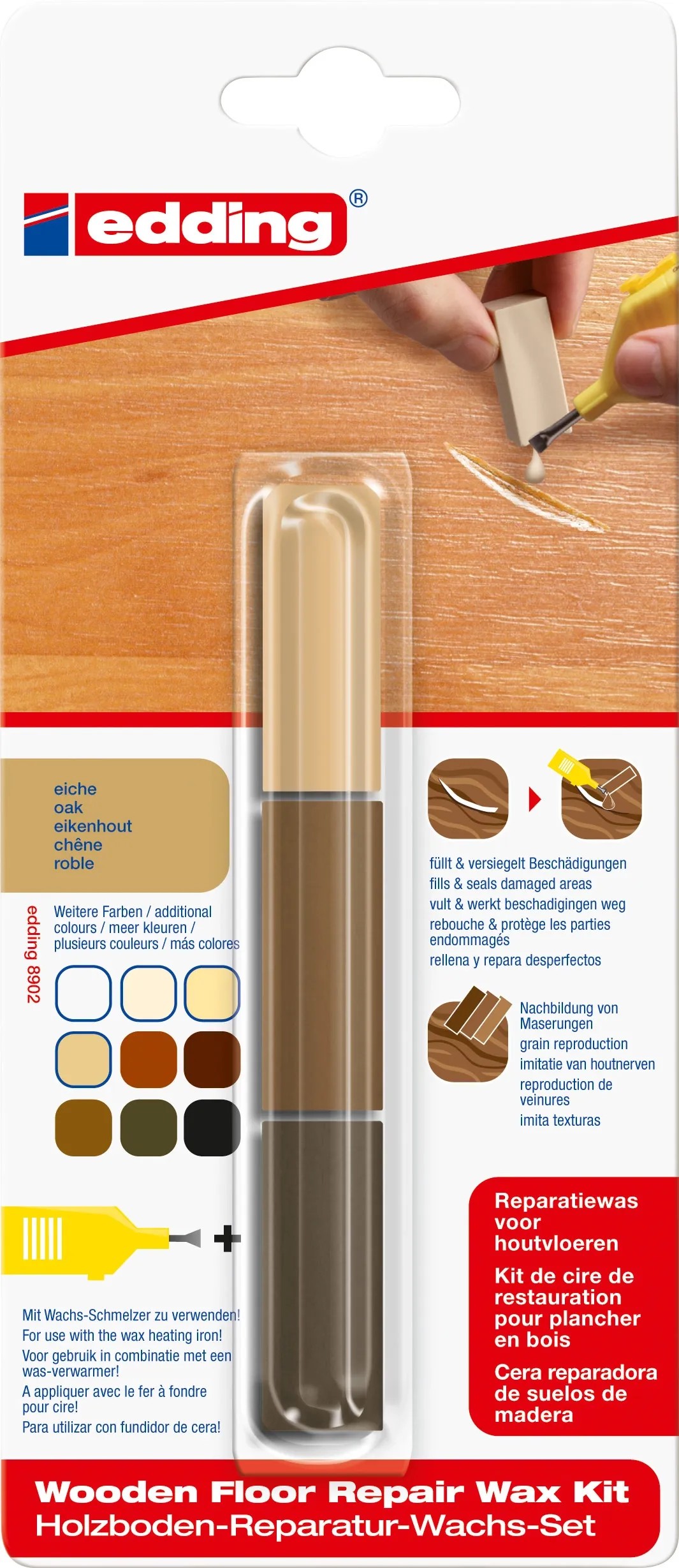 Ricambio Cera AGT Per Kit Riparazione WRS-11.pvl - 11 Colori Per Mobili In Plastica E Legno