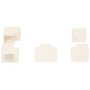 Lot de 5 raccords pour goulotte de câbles 16x16 mm en blanc.