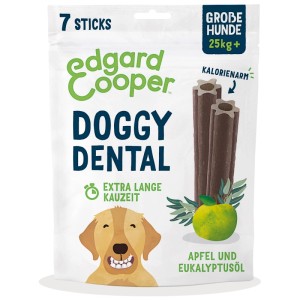 Edgard & Cooper Doggy Dental Mela/Eucalipto, 240g, 7 pz. Snack dentale per cani di taglia grande.