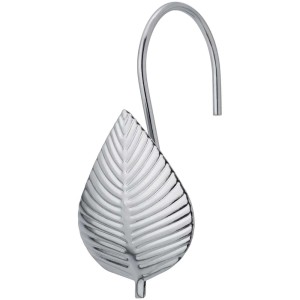 Anneau de rideau de douche Diaqua Leaf Chrome avec motif de feuille pour suspendre les rideaux de douche.