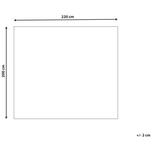 Illustration de la couverture bleue Beliani Bjas, 200 x 220 cm, les dimensions sont indiquées.