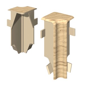 Angles internes Egger Kubisch, 6 cm, chêne clair, lot de 2 pour plinthes. Visuellement assortis, installation facile.