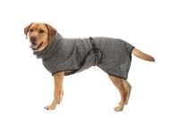 Trixie Hunde-Bademantel Frottee Grau-Türkis Gr. XS / Rückenlänge 30 cm