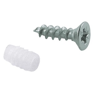 Vis de fixation Hettich avec manchon d'expansion, lot de 40 pour ferrures de meubles.