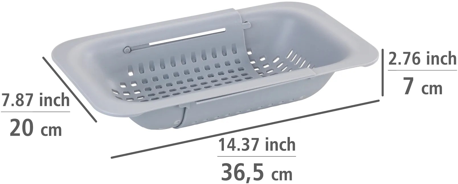 Ausziehbares Edelstahl-Sieb Für Die Spüle, Ideal Für Gemüse, Obst Und Geschirr Grau Und Robust 93441741