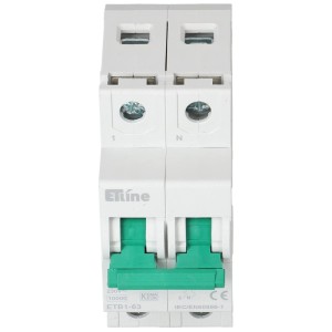 Interruttore automatico 1P+N, 32A, 10kA, larghezza 35mm, per una protezione affidabile.