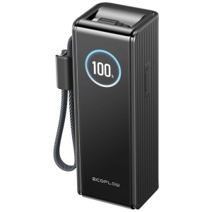 Powerbank Ecoflow Rapid USB-C noire 170W avec indicateur de charge.