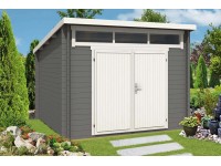 Alpholz Gartenhaus Maria-Optima Pultdach 320 cm x 345 cm Anthrazit