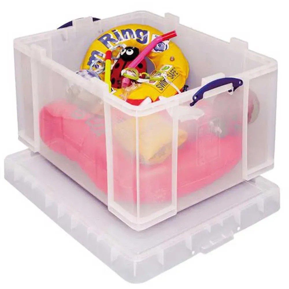TERGOO Scatola Portaoggetti Trasparente 17 Litri Con Vassoio Rimovibile, 40x29x19 Cm, Impilabile, Per Giocattoli E Forniture Artistiche
