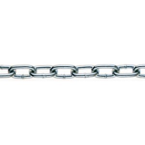 Verzinkte Rundstahlkette, Ø 6 mm, geeignet als Schweißkette, max. 160 kg Belastbarkeit.