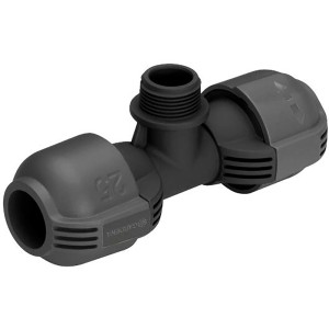 Gardena Raccord en T 25 mm x 19 mm pour systèmes d'arrosage, connexion Quick&Easy.