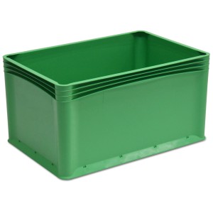 Contenitore impilabile Utz Eurowave verde, volume 60 l, ideale per stoccaggio e trasporto.