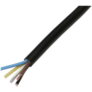 Câble TD noir H05VV-F5G1,5 au mètre, adapté aux appareils électriques dans les pièces sèches.