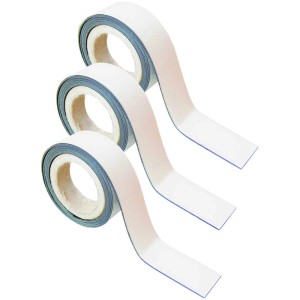 Nastro magnetico bianco, larghezza 25mm, lunghezza 2m, per accessori mobili, tagliabile.