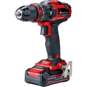 Avvitatore a impulsi a batteria Einhell TE-CD 18/44 con batteria e caricabatterie, rosso/nero.