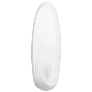 Tesa Powerstrips Haken, extra groß, oval, weiß. Selbstklebend, für bis zu 3 kg.