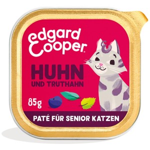 Edgard & Cooper Katzen-Nassfutter Senior, Huhn & Truthahn Paté, 85g Schale.
