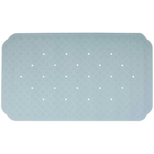 Tappetino per vasca Spirella Ruby Ice Blue, 70x40 cm, in gomma naturale con motivo a pois.