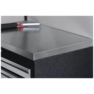 Piano di lavoro Kraftwerk Mobilio in acciaio inox, 204,1x46,3 cm, per banchi da lavoro.