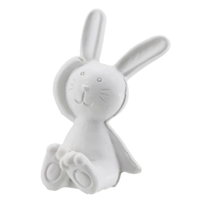 Decorazione pasquale Coniglietto poliresina Bianco 6 cm