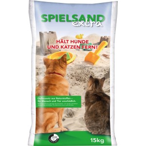 Sac de sable de jeu Extra de 15 kg avec des parfums qui repoussent les chiens et les chats. Idéal pour les bacs à sable.