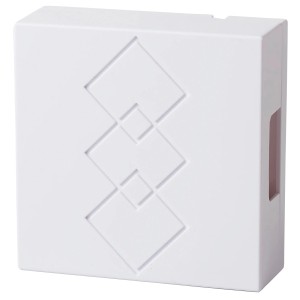 Gros plan du carillon deux tons blanc Heidemann Lumen pour bouton 230V.