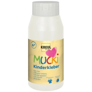 Kreul Mucki Kinderkleber Transparent, 750ml Flasche Bastelkleber für Kinder