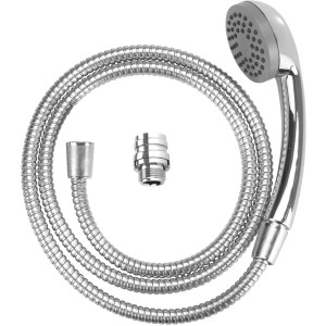 Doccetta lavabo cromata Wenko con soffione, tubo e adattatori per rubinetto lavabo.