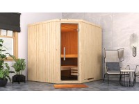 Weka Element-Ecksauna Varberg 3 Sparset Glastür Kompakt 9 kW