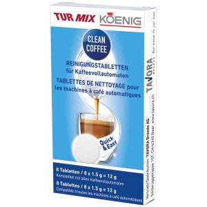 Clean Coffee pastiglie pulizia per macchine da caffè, 8 pezzi.