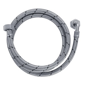 Tuyau de raccordement Flexo DN 10, IG x IG coudé, 150 cm, en acier inoxydable.