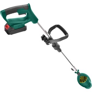 Souffleur à feuilles sans fil Aero Beamer vert, 21V, avec manche télescopique pour jardin, terrasse et atelier.