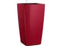 Lechuza Pflanzgefäss Cubico Premium Scarlet Rot hochglanz 40 x 40 cm / Höhe 75 c